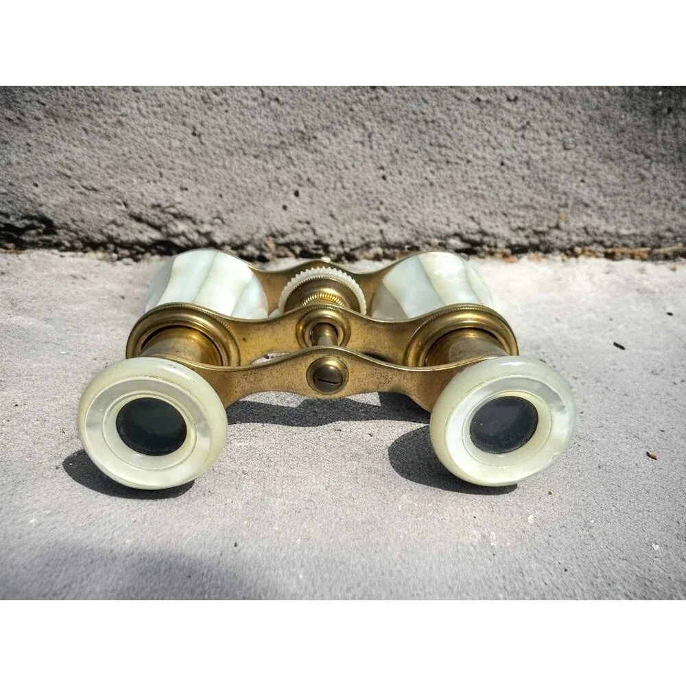 Antique Mother-Of-Pearl & Brass Opera Glasses Binoculars